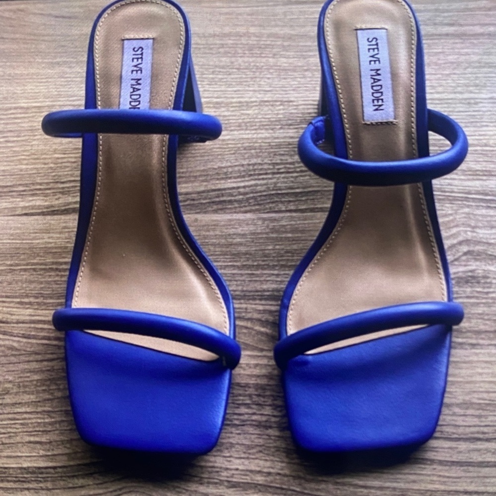 Steve Madden Cobalt Blue Double Strap Heels